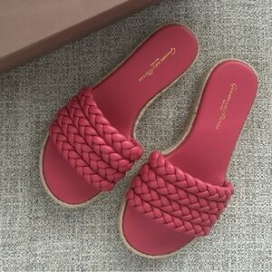 GIANVITO ROSSI Marbella Braided Raffia Sole Sandals